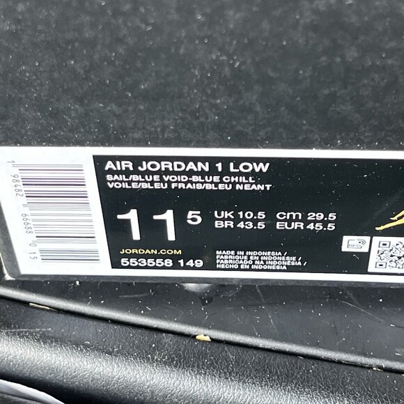 NEW Nike Air Jordan 1 Low Sail Blue Chill Men\'s 553558-149 Men Size 11.5 main image 2